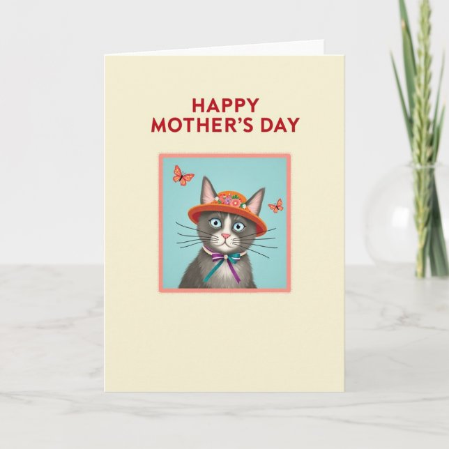 Faux Fur Cute Cat Card (Front)