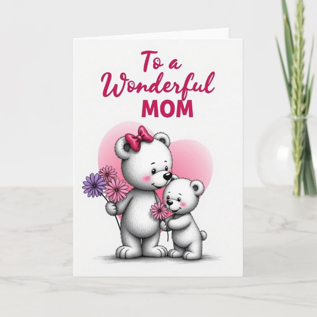 Faux Fur Wonderful Mom Card (Front)