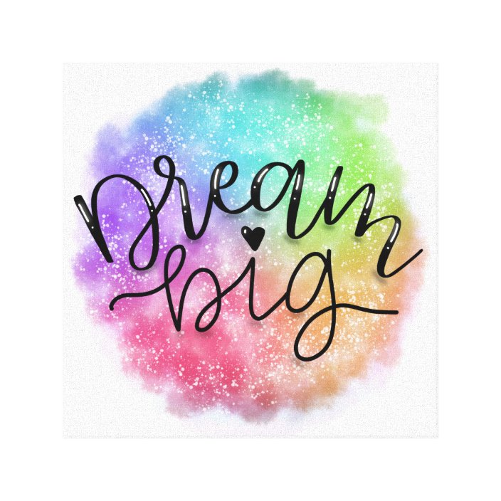 Faux Galaxy Watercolor Rainbow Dream Big Canvas Print Zazzle