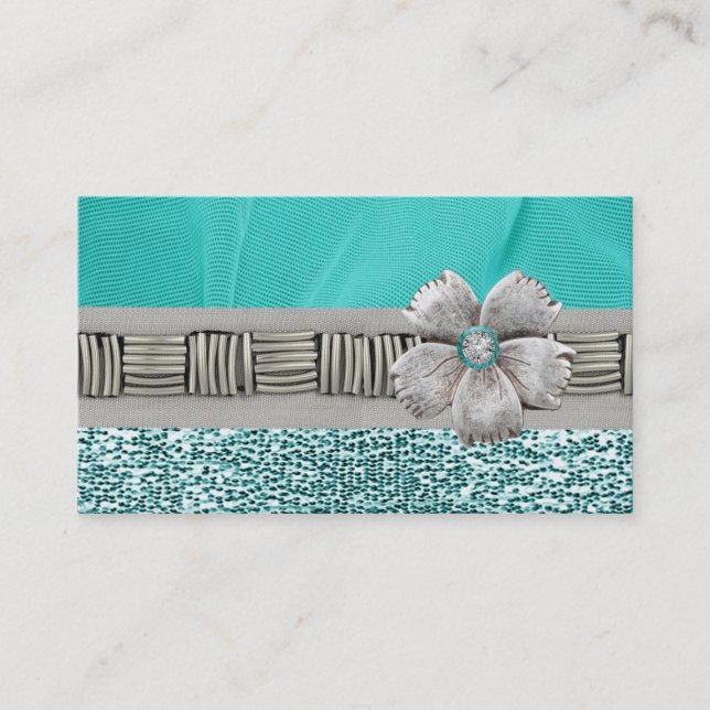 Faux gem,Jeweled & Rhinestone business cards (Front)