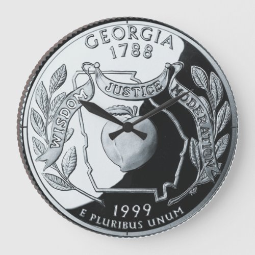 Faux Georgia State Quarter Large Clock