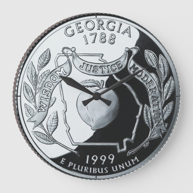 Faux Georgia State Quarter Large Clock (Front)
