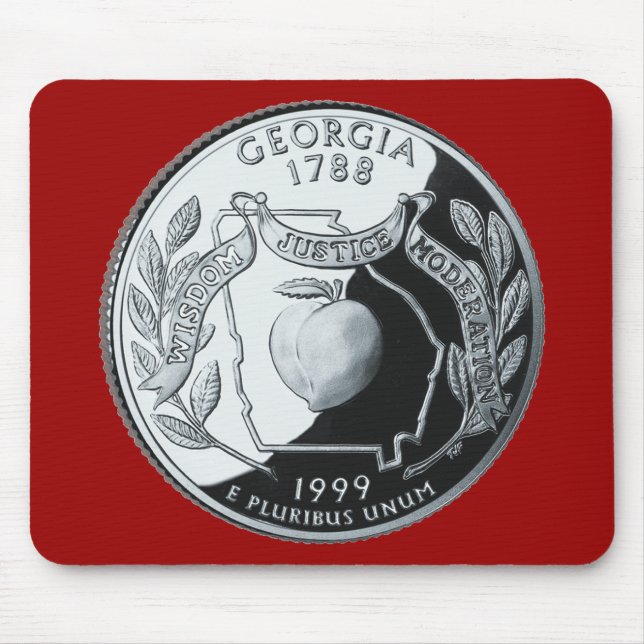 Faux Georgia State Quarter Mouse Pad (Front)