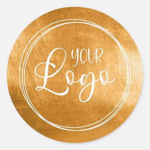 Faux Ginger Gold Foil for Your Logo Classic Round Sticker