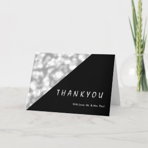 Faux glamorous modern elegant plain thank you card