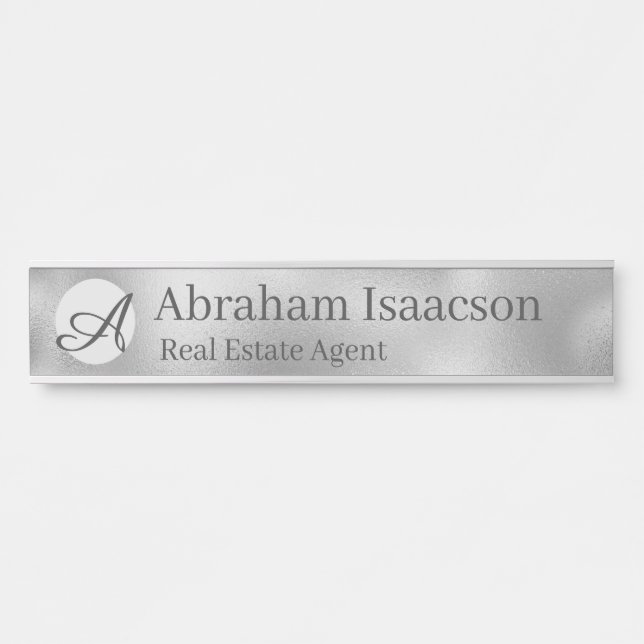 Faux Glass Office Door Sign Name Plate Real Estate (Front)