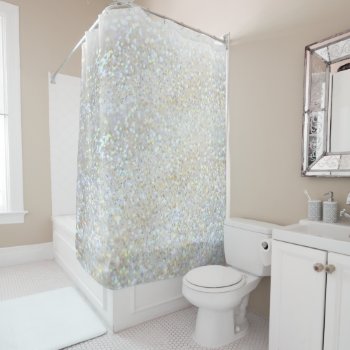 Faux Glitter And Bokeh Lights Shower Curtain by amoredesign at Zazzle