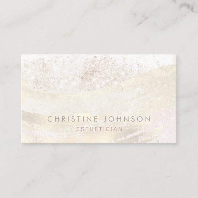 FAUX glitter and foil pattern esthetician Business Card (Front)