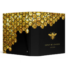 faux glitter bee logo and honeycomb