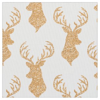 Faux Glitter Big Stag Antlers Fabric