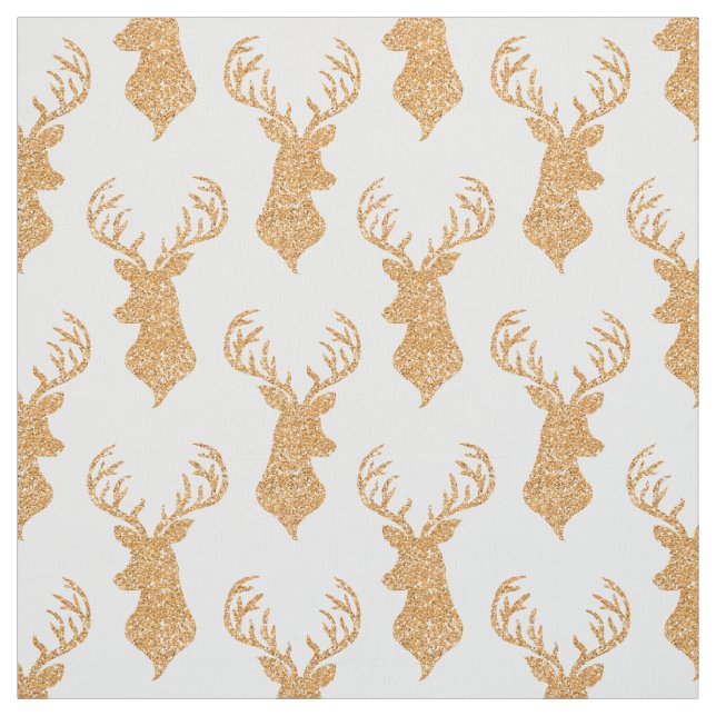 Faux Glitter Big Stag Antlers Fabric (Swatch)