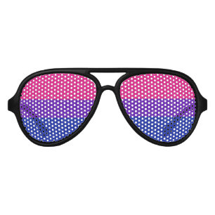 Faux Glitter Bisexual Pride Flag Background Aviator Sunglasses