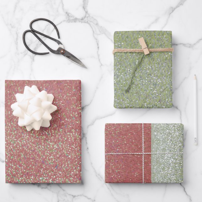 Faux Glitter Bling Wrapping Paper Sheets (Front)