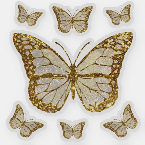 faux glitter butterflies sticker
