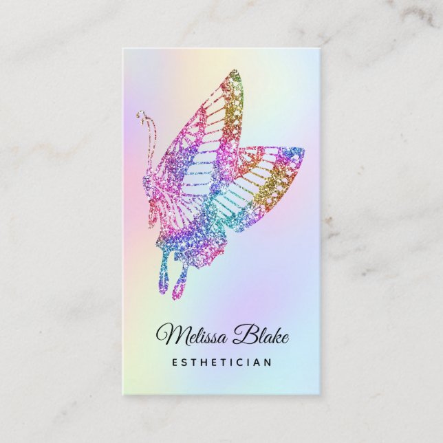 faux glitter butterfly business card (Front)
