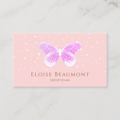 Faux Glitter Butterfly Business Card