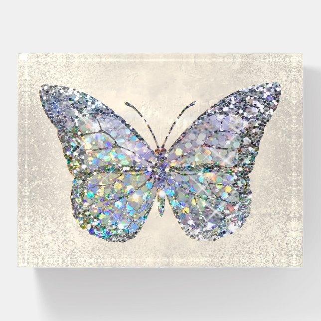 FAUX glitter butterfly  Paperweight (Front)