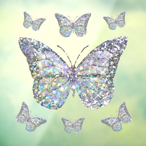 faux glitter butterfly window cling