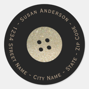 Faux Glitter Button Sewing, Tailor Address Labels