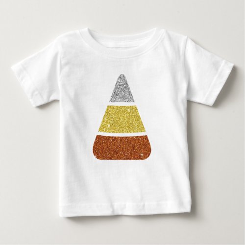 Faux Glitter Candy Corn Baby T_Shirt
