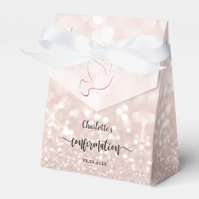 faux glitter Confirmation Favor Box (Front Side)