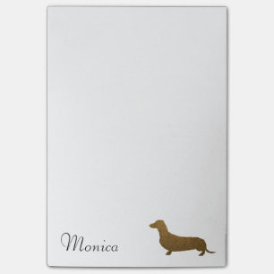 Faux Glitter Dachshund Icon   Custom Name Template Post-it Notes