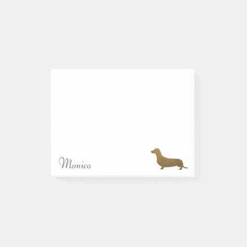 Faux Glitter Dachshund Icon  Custom Name Template Post_it Notes