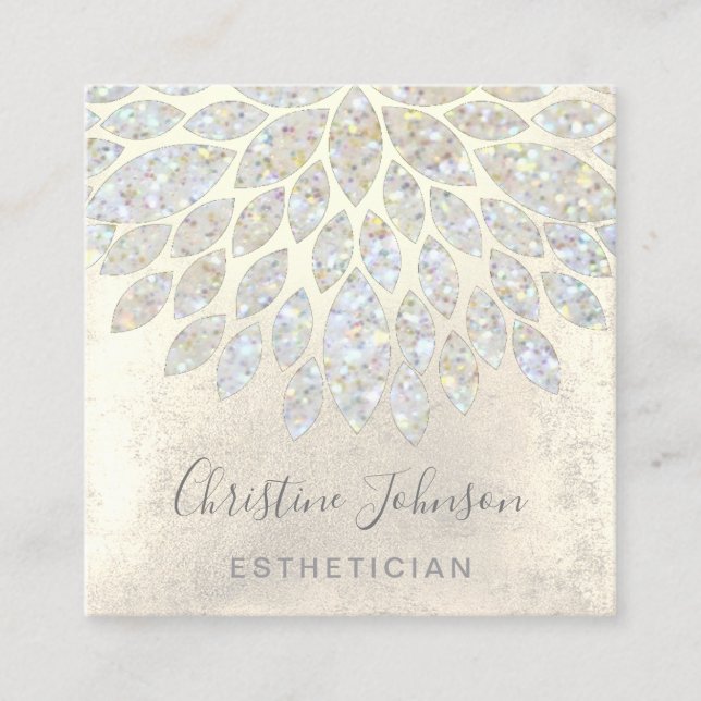 • faux glitter dahlia square business card (Front)