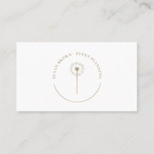 Faux Glitter Dandelion Logo Business Card
