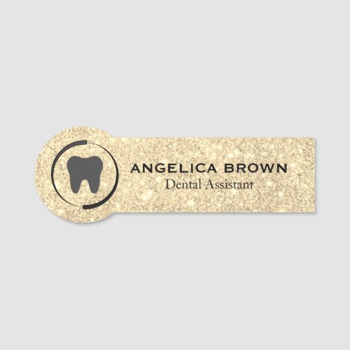 Faux Glitter Dental Assistant Name Tag