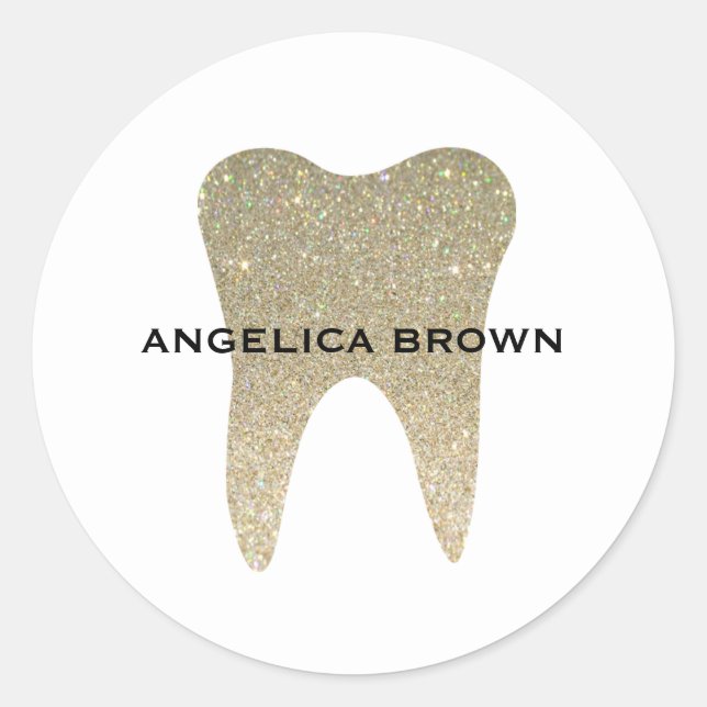 Faux Glitter Dental Classic Round Sticker (Front)