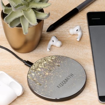 Faux Glitter Design Wireless Charger by musickitten at Zazzle