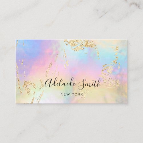 FAUX glitter details on FAUX iridescent colors Business Card