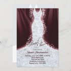 Faux Glitter Diamond Dress Bridal Shower Invite
