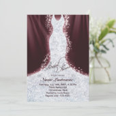Faux Glitter Diamond Dress Bridal Shower Invite (Standing Front)