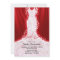 Faux Glitter Dress on Red Bridal Shower Invite