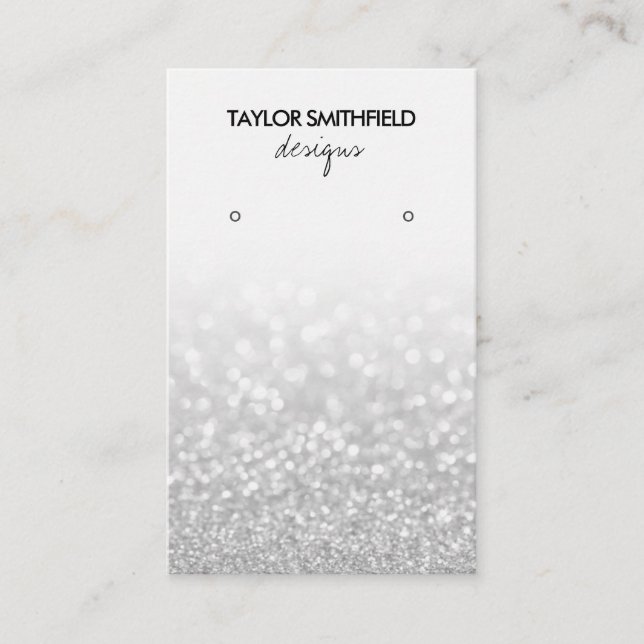 Faux Glitter Earring Display Business Card (Front)