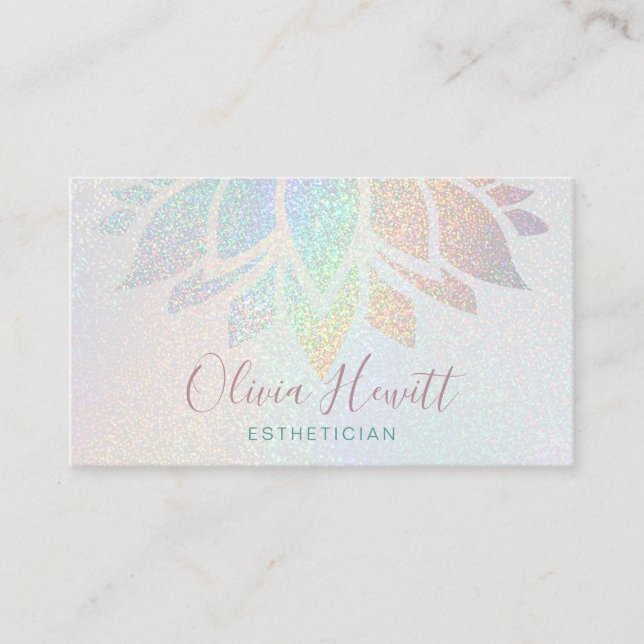 FAUX glitter esthetician Business Card (Front)
