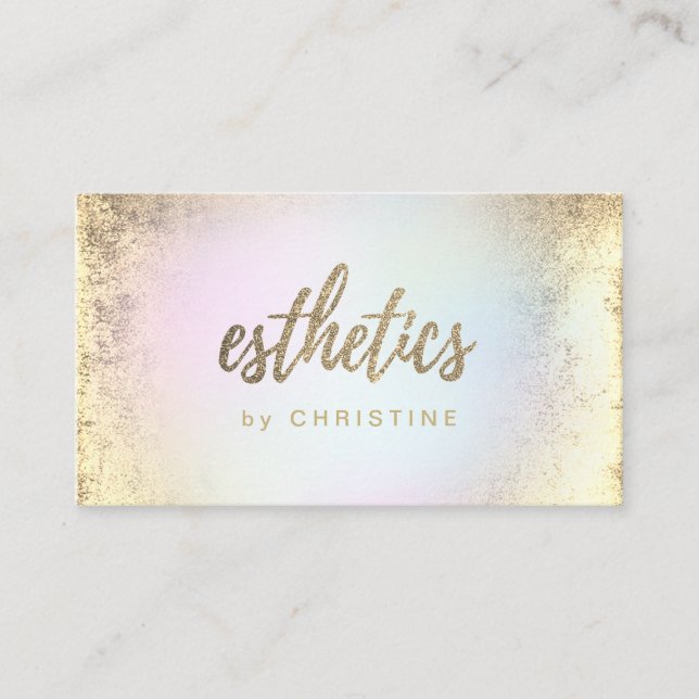 • FAUX glitter esthetics script Business Card (Front)