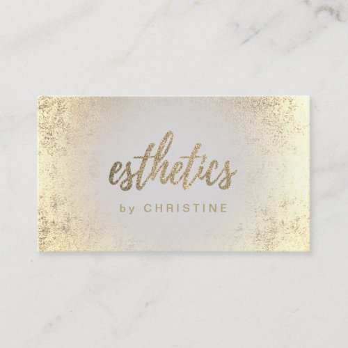 FAUX glitter esthetics script design Business Card