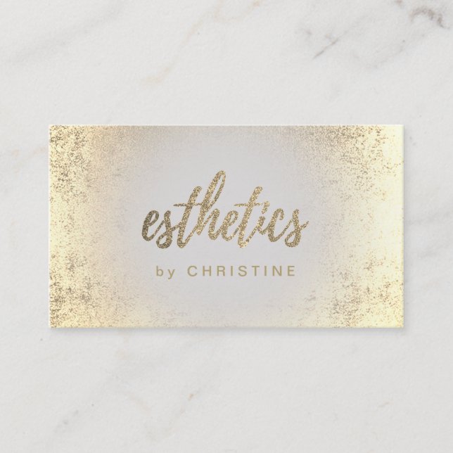 FAUX glitter esthetics script design Business Card (Front)