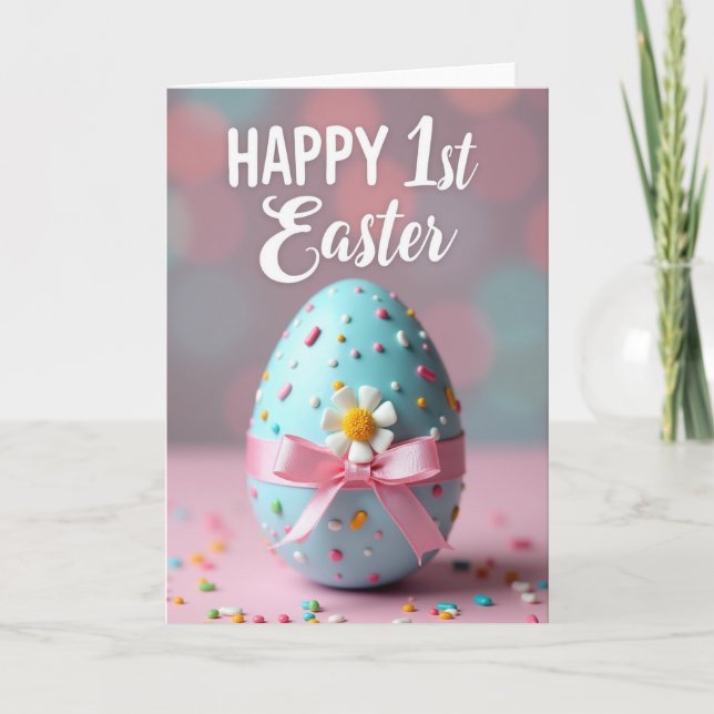 Faux Glitter First Easter Card (Front)
