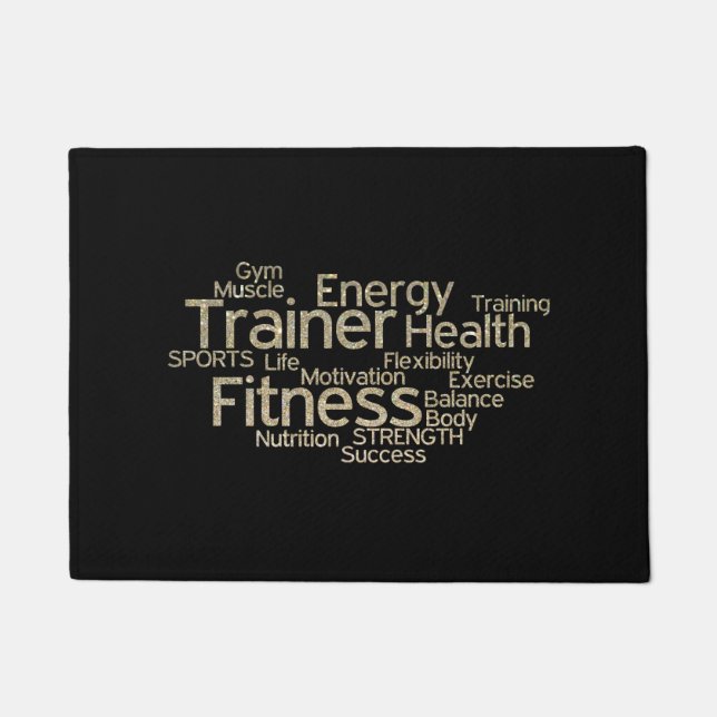 Faux Glitter Fitness Center Doormat (Front)