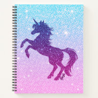 Faux Glitter Galaxy Unicorn Art Sketchbook Notebook