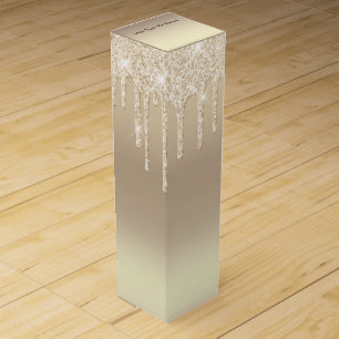 Faux Glitter Gold - Customizable Wine Gift Box