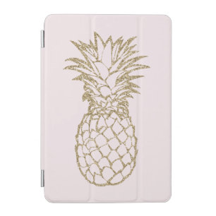 Faux Glitter Gold Pineapple Pink iPad Smart Cover