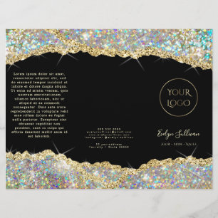 Faux glitter gold sequin brochure