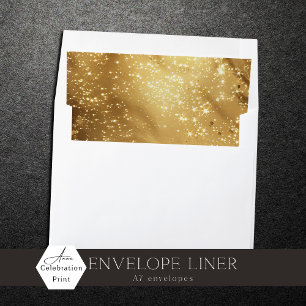 Faux Glitter Gold Textured Gold Sparkle Envelope Liner