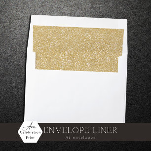 Faux Glitter Gold Textured Gold Sparkle Envelope Liner
