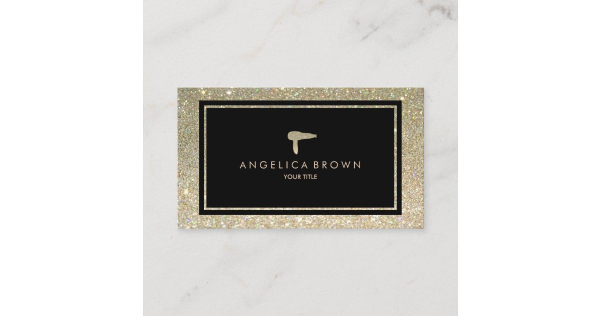 Faux Glitter Hair Dryer Business Card Zazzle